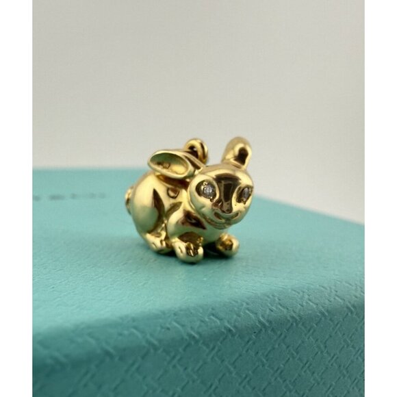 Tiffany & Co. Paloma Picasso Rabbit Zodiac Charm 18k Yellow Gold 8.3g Rare - Picture 3 of 10